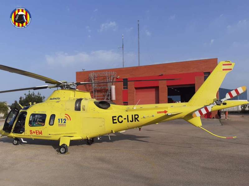 Imagen del helicóptero facilitada por el consorcio provincial de bomberos de Valencia.
