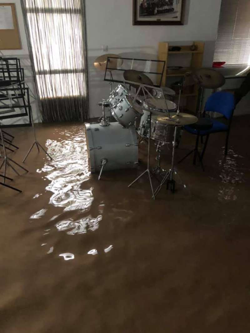 Así quedaron las instalaciones de la escuela de música tras la tormenta