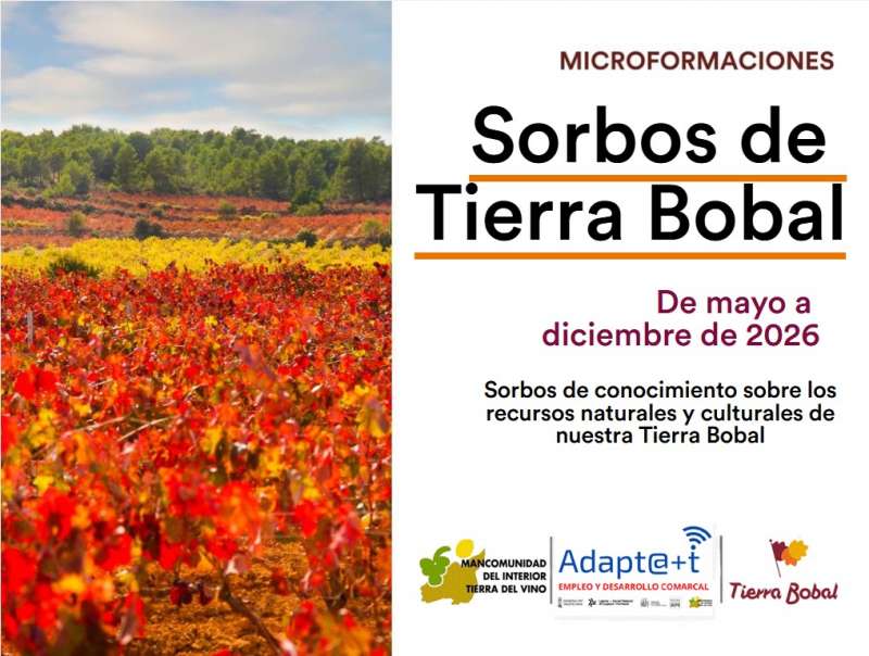 Cartel informativo de las microformaciones Sorbos de Tierra Bobal.  EPDA