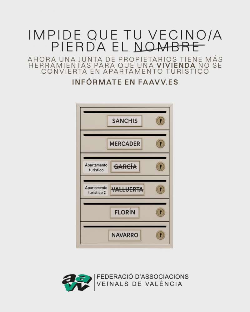 Cartel de la campaa contra los pisos tursticos.  EPDA