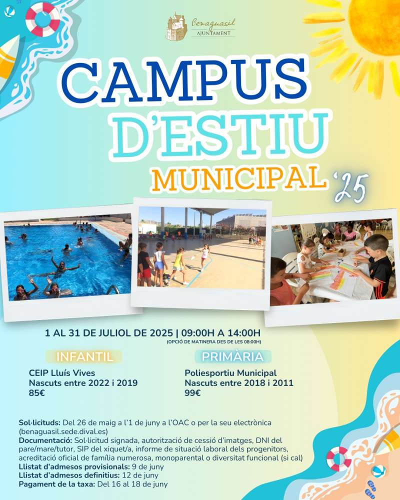 Cartel del Campus de Verano de Benaguasil. EPDA
