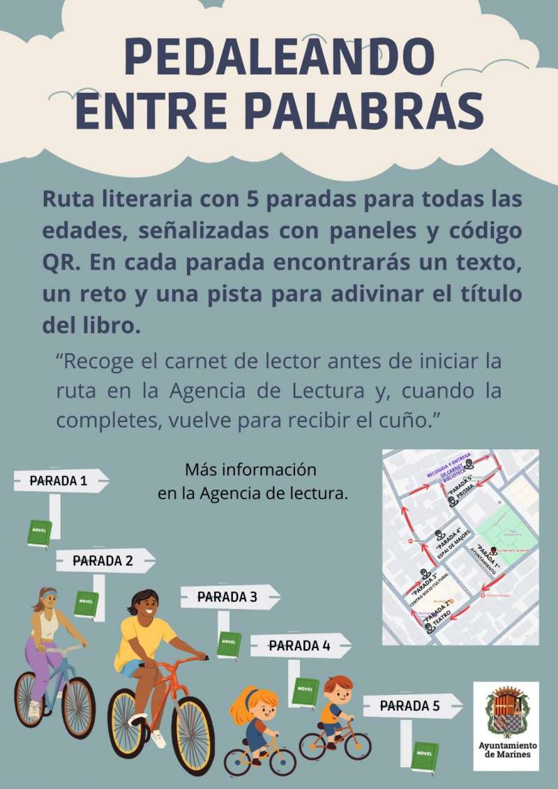 Cartel de la iniciativa Pedaleando entre palabras. EPDA