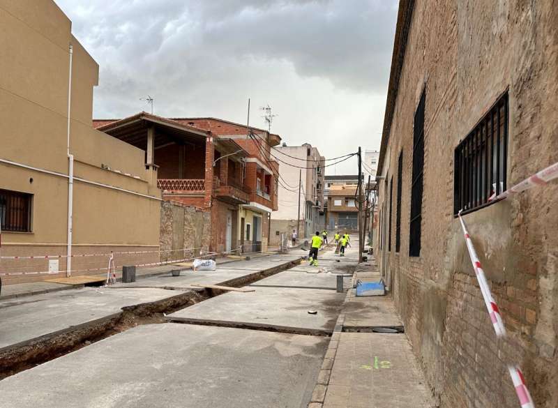 Obras en la calle Jos Benedicto de Benaguasil. EPDA