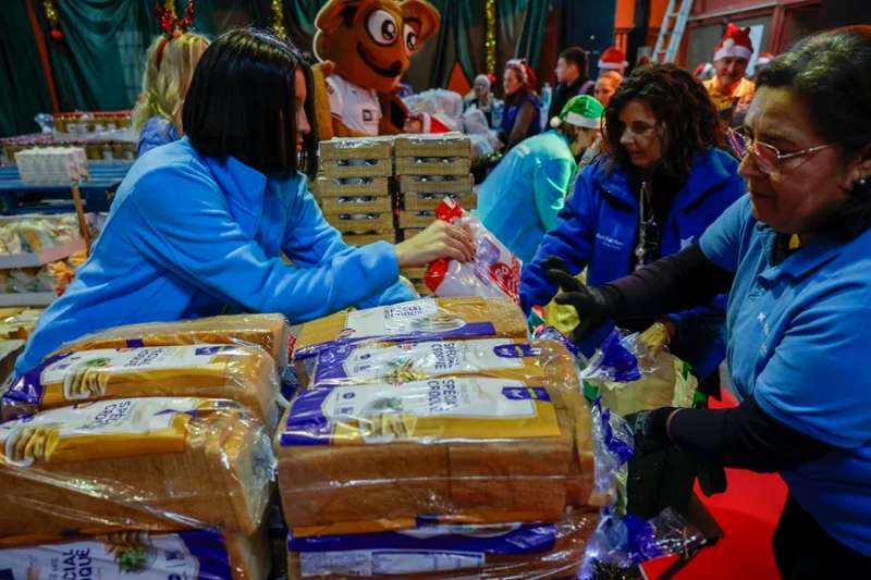 Varias voluntarias trabajan en el Banco de Alimentos de Valencia en una imagen de archivo. EFEKai Frsterling