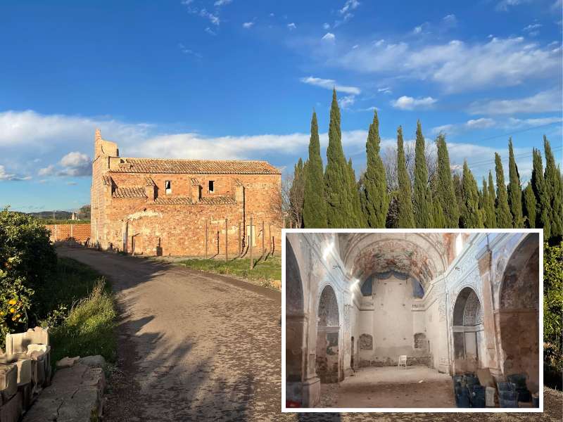 Exterior e interior de la iglesia de Benicalaf, templo de Benavites que lleva una d�cada sometido a varias actuaciones para salvarlo del abandono.  Fotos: Borja Pedr�s