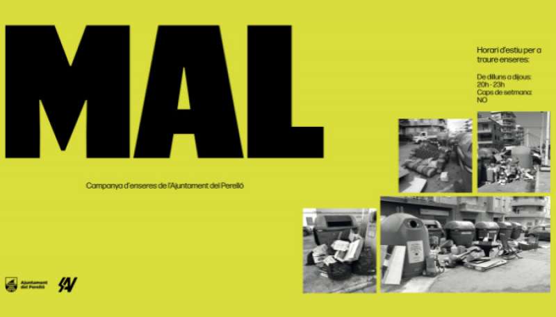 Cartel de la nueva campaa de El Perell para la recogida de enseres en la va pblica. EPDA