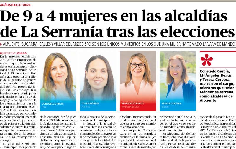 Alcaldesas de la comarca de La Serranía. /EPDA