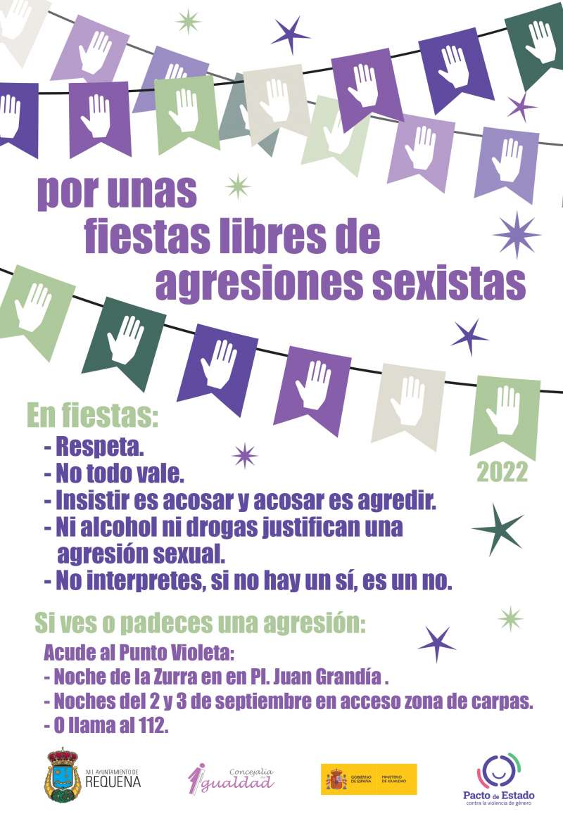 Cartel de Requena por unas fiestas libres de agresiones sexistas. / EPDA