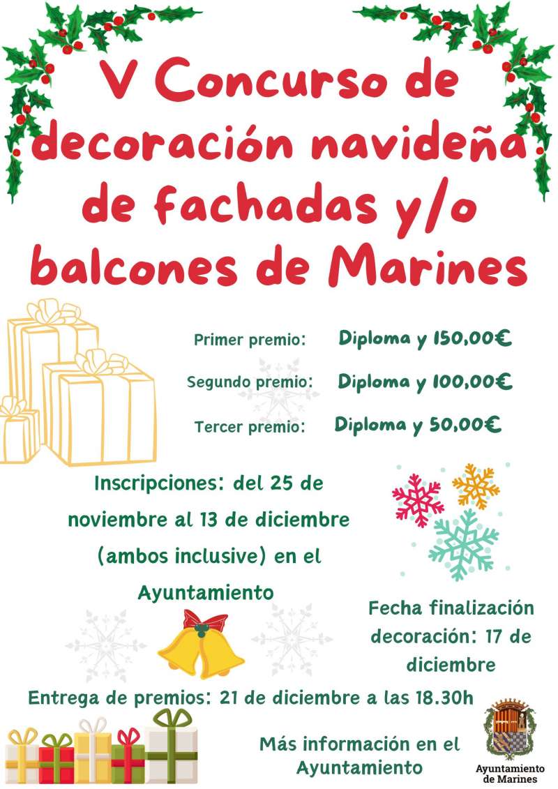 Cartel del concurso de decoracin navidea de Marines. EPDA