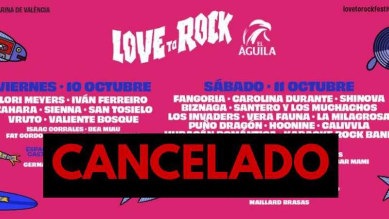 Cartel del Love to rock cancelado.  EFE
