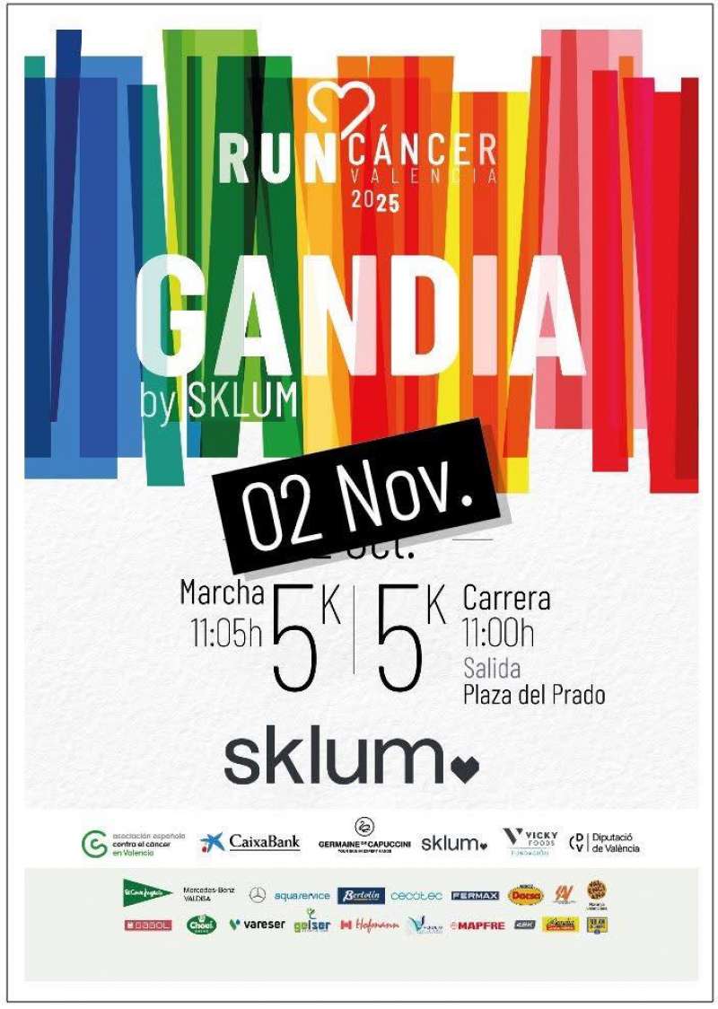 Cartell de la XI edici de la Run for Cncer de Gandia.  EPDA
