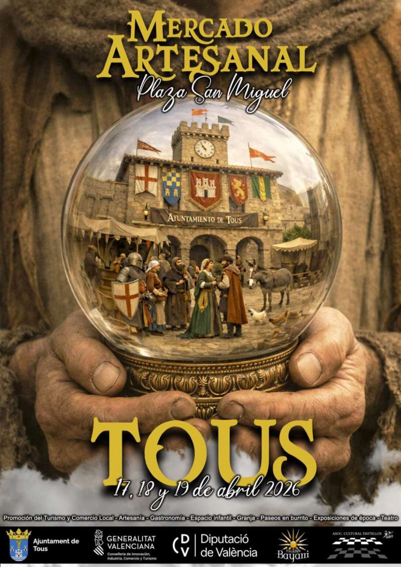Cartel anunciador del Mercado Artesanal de Tous 2026.  EPDA