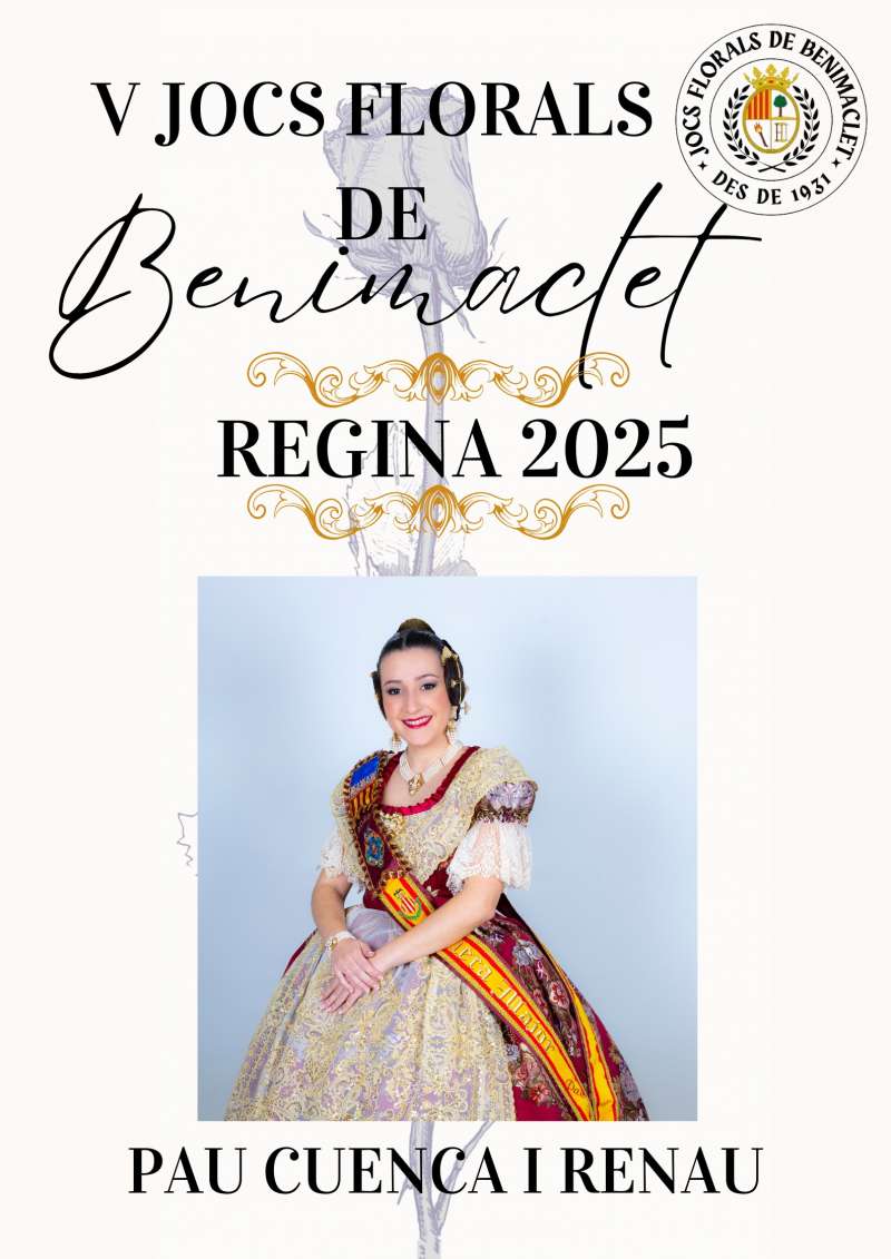 Pau Cuenca i Renau, la Regina dels Jocs Florals de Benimaclet 2025  Foto: Junta Directiva de la Asociacin Cultural Poble de Benimaclet
