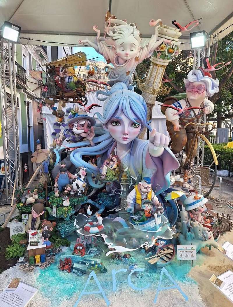 La falla infantil Arca. El viatge de Pepet (Arca. El viaje de Pepet), de la comisi�n Espartero-Gran V�a Ram�n y Cajal, primer premio de las Fallas 2026:  EPDA