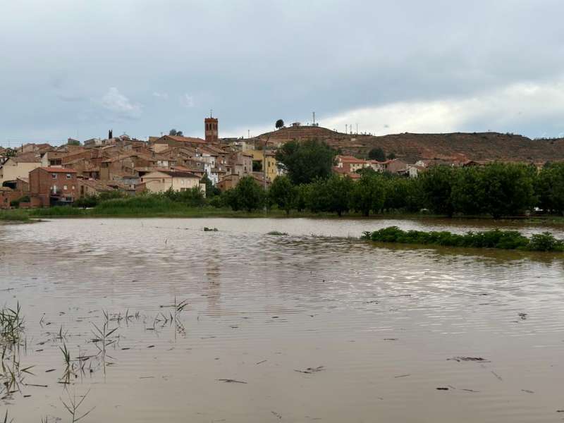 Desbordamiento del río Turia a su paso por Torrebaja. / EPDA