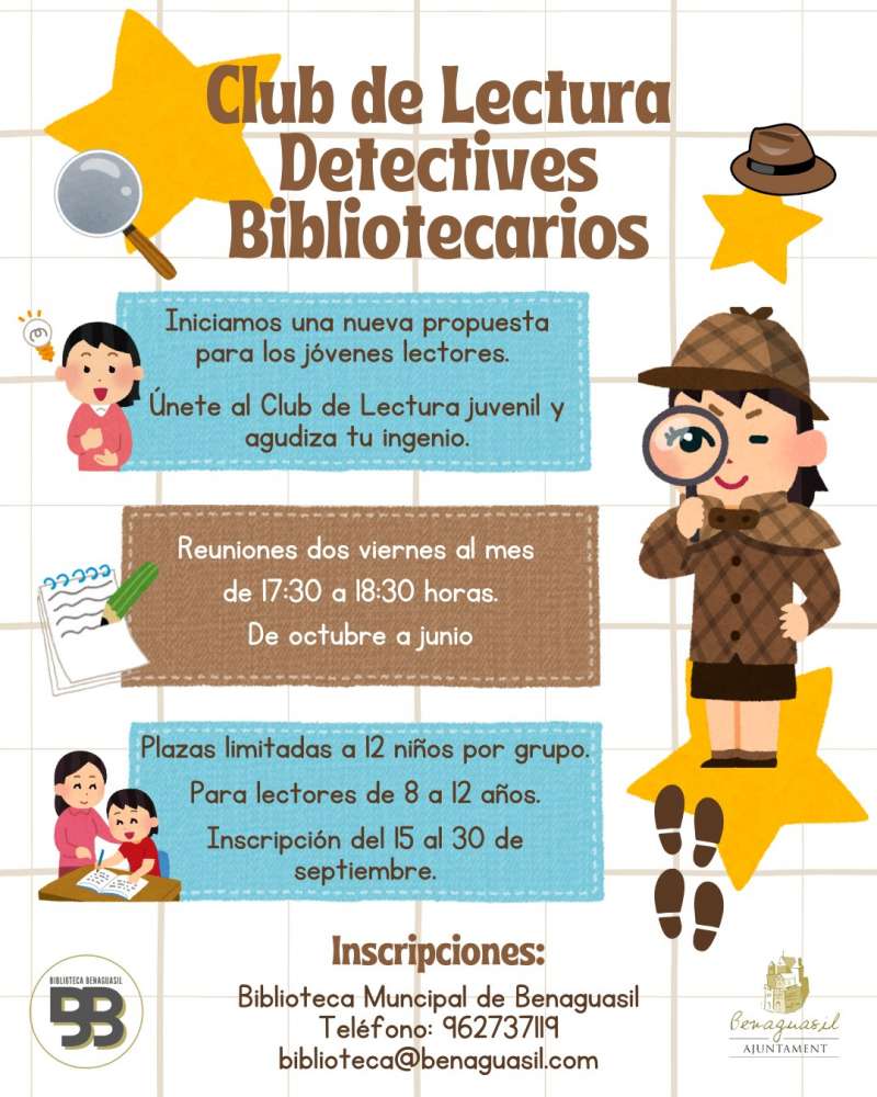 Cartel del Club de lectura juvenil de la Biblioteca de Benaguasil.  EPDA
