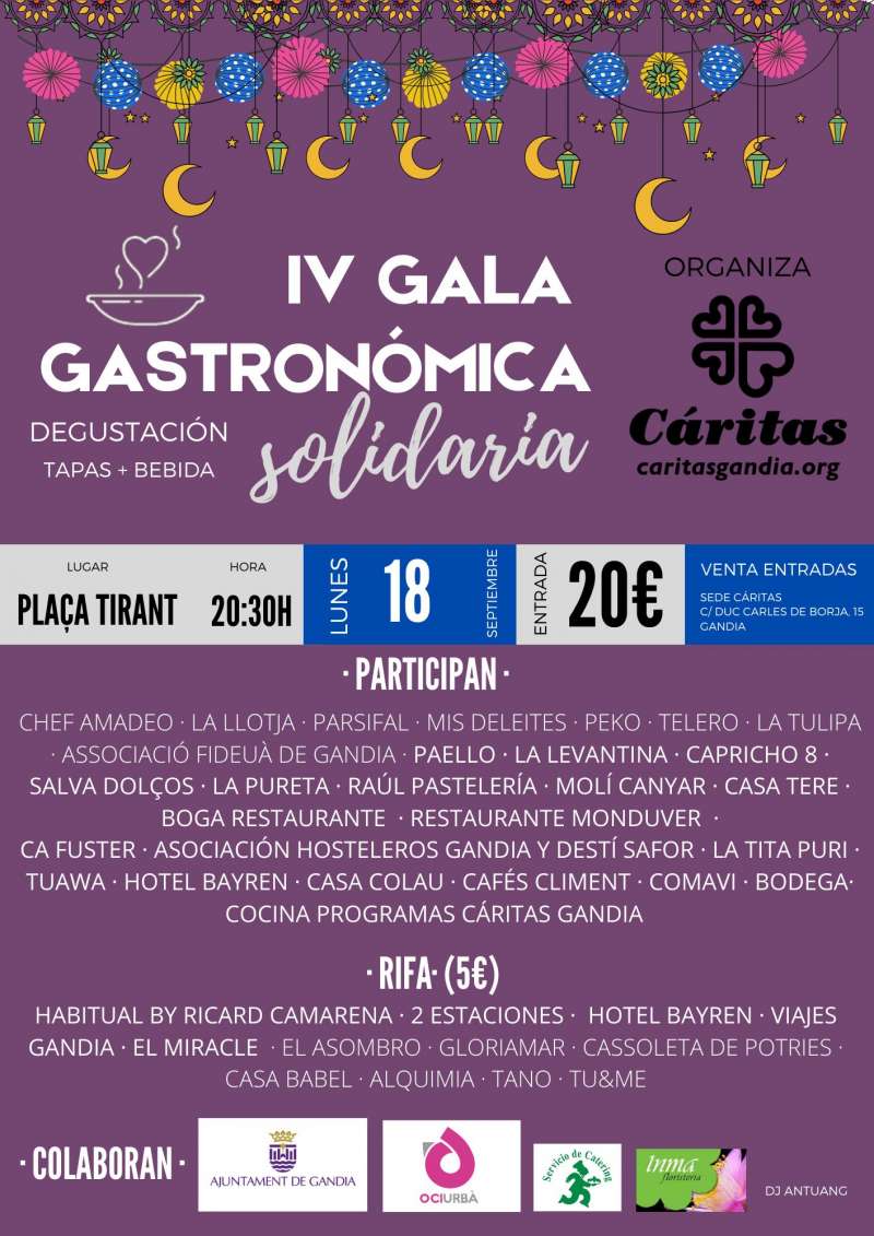 Cartell de la IV Gala Gastronòmica Solidària de Càritas. /EPDA
