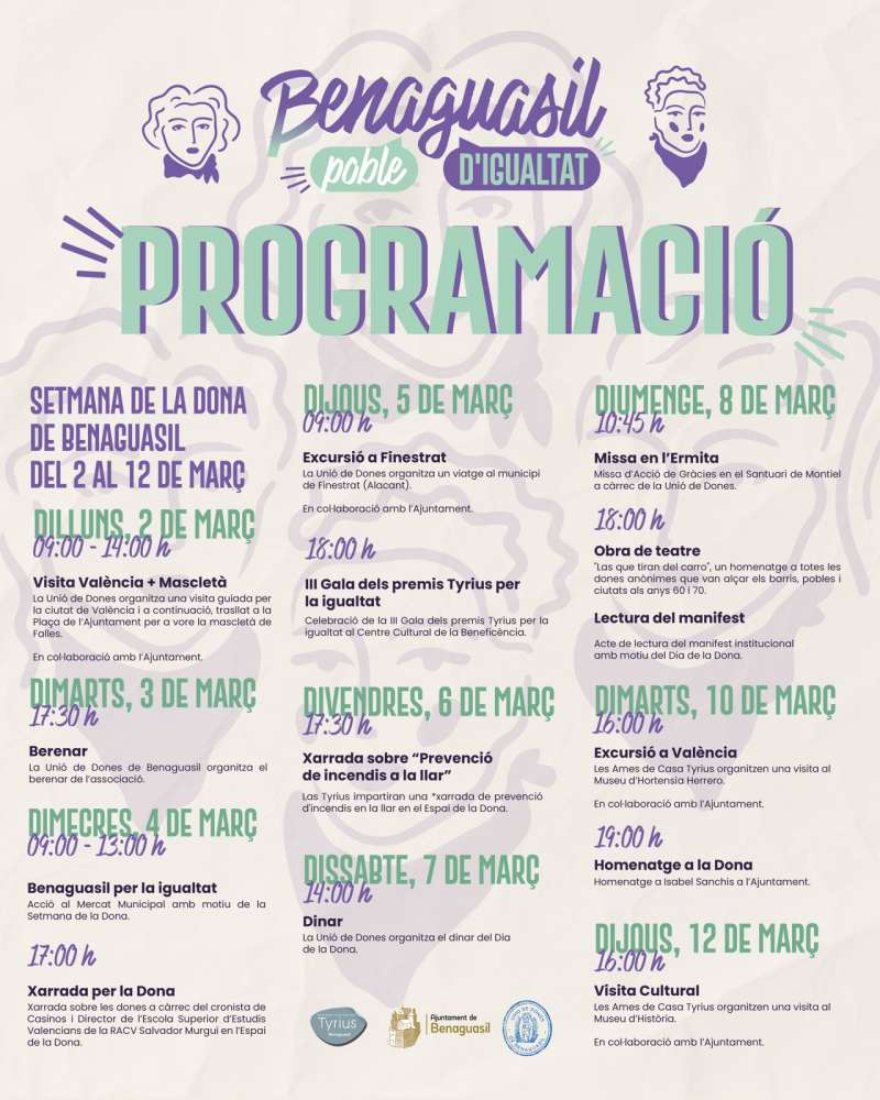 Programación con motivo del 8M en Benaguasil. /EPDA