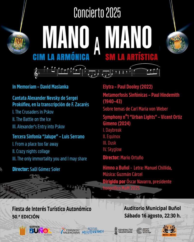 Cartel de la programacin Mano a Mano 2025  Foto: Ayuntamiento de Buol