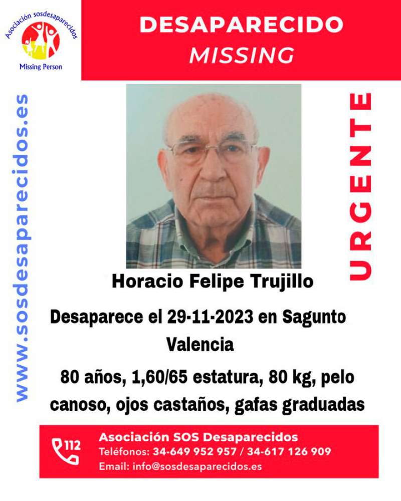 Cartel de búsqueda de Horacio Felipe Trujillo. /EPDA