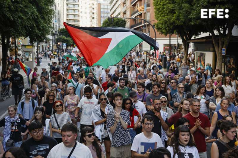 Manifestacin por Palestina, este sbado en Valencia. EFEBiel Alio