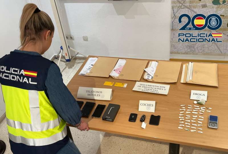 Material confiscado. EPDA