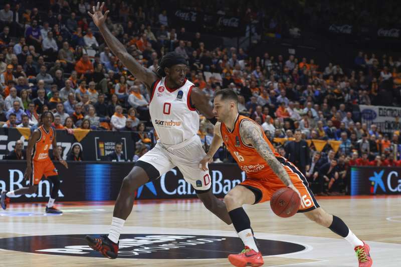 Momento del partido de semifinales de Eurocopa entre Valencia Basket y Hapoel Tel Aviv disputado en abril de este ao en Valncia. EFEMiguel ngel Polo