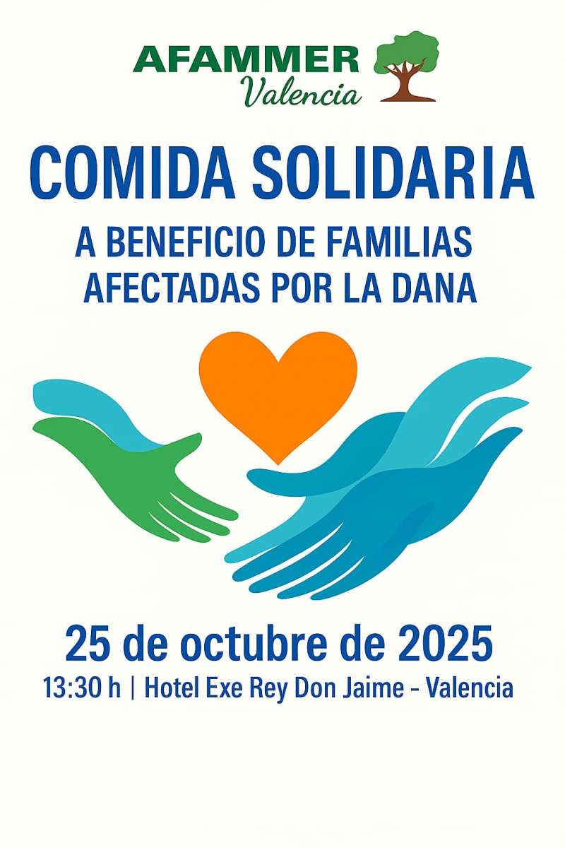 Cartel de la comida solidaria organizada por AFAMMER.  EPDA