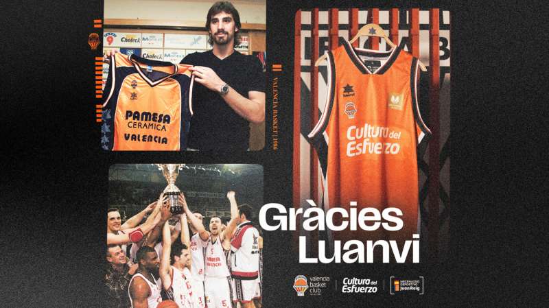 La firma deportiva Luanvi dejar de equipar al Valencia Basket. Creatividad facilitada por el Valencia Basket.
